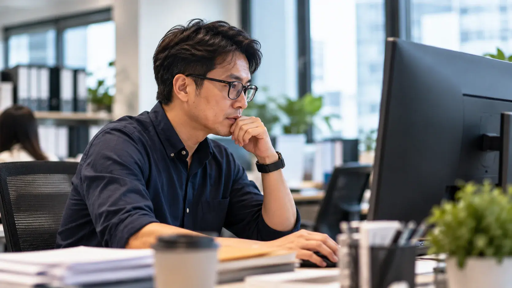 Focused Office Work