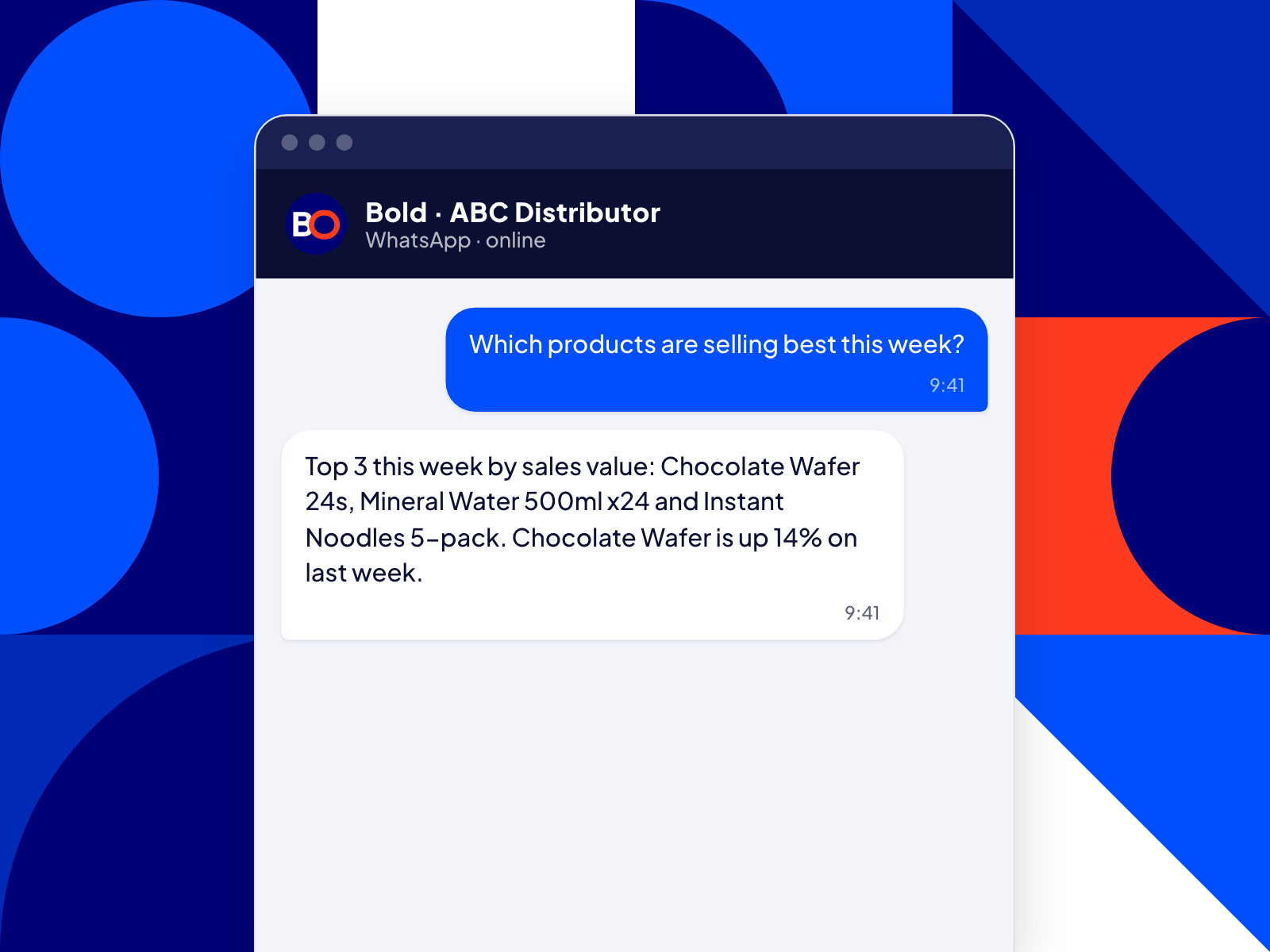 BOLD chat answering which products sell best
